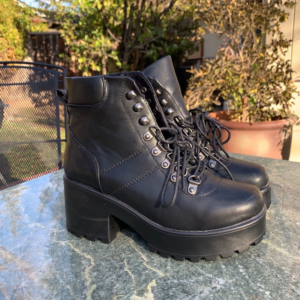 Nasty Gal platform combat boots